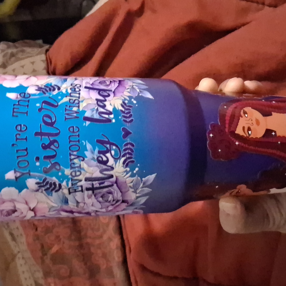 Blue and Purple Floral Insulated Tumbler